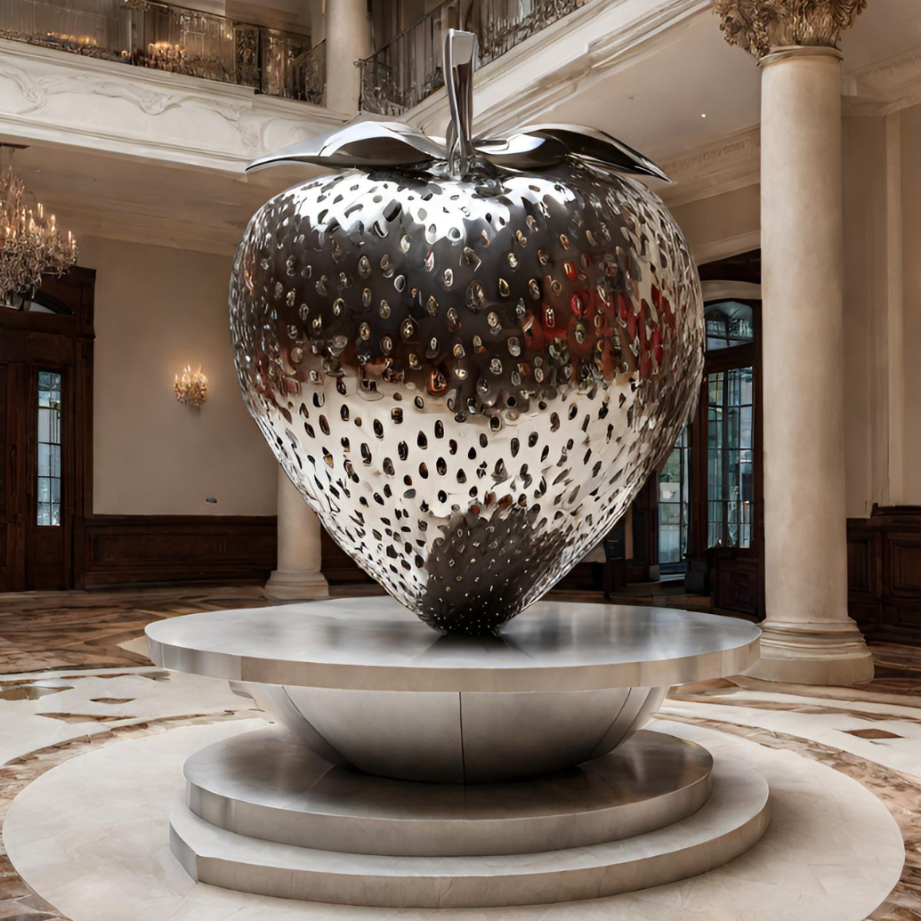 ArtZ® Stainless Steel Strawberry Sculpture