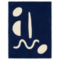 Midnight Abstract Hand Tufted Wool Rug