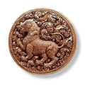 Mini Hand Engraved Solid Brass Niello Round Betel Box - Singha
