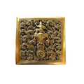 Mini Hand Engraved Solid Brass Niello Square Betel Box - Elephant