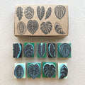 Tropical mini leaves rubber stamps