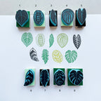 Tropical mini leaves rubber stamps