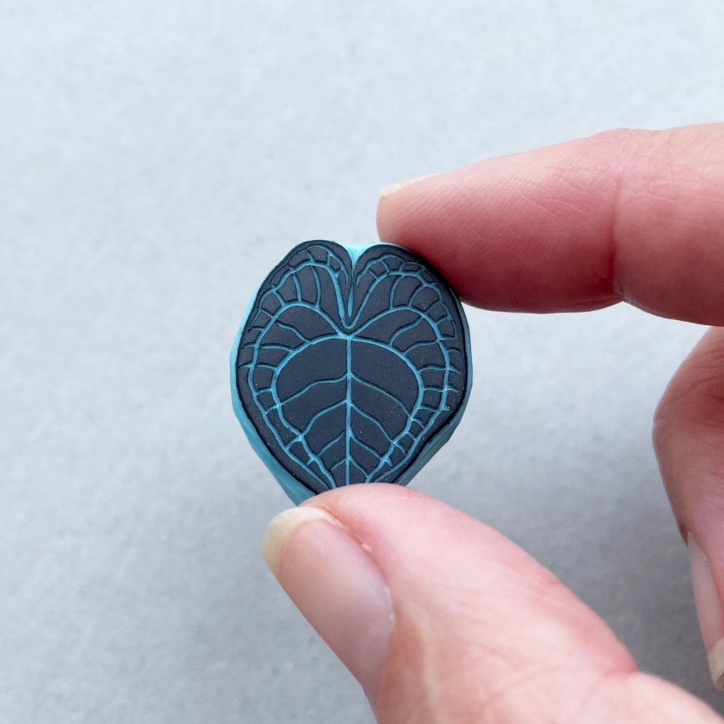 Tropical mini leaves rubber stamps