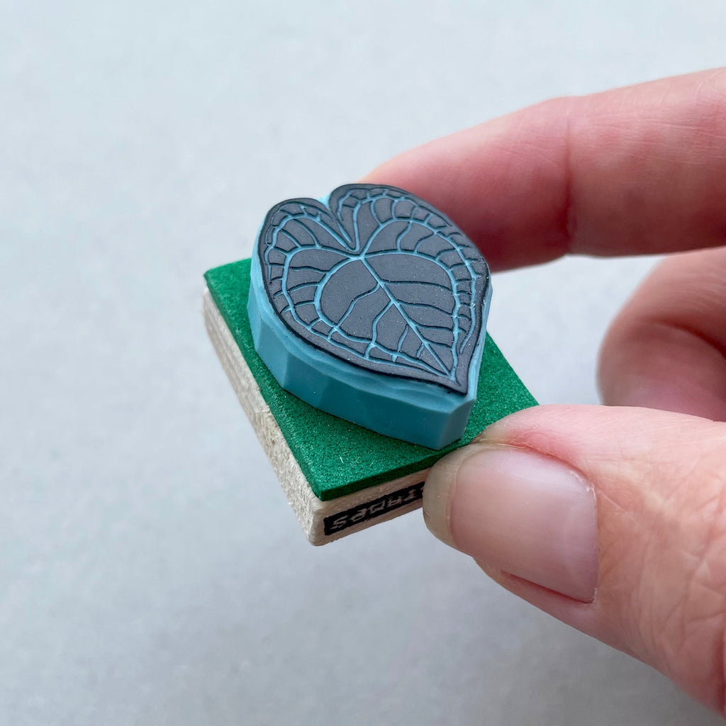 Tropical mini leaves rubber stamps
