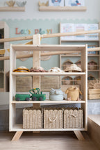Estantería montessori de madera maciza de 4 estantes