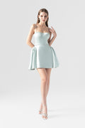Breeze Woven Tie Waist Flared Silk Dress