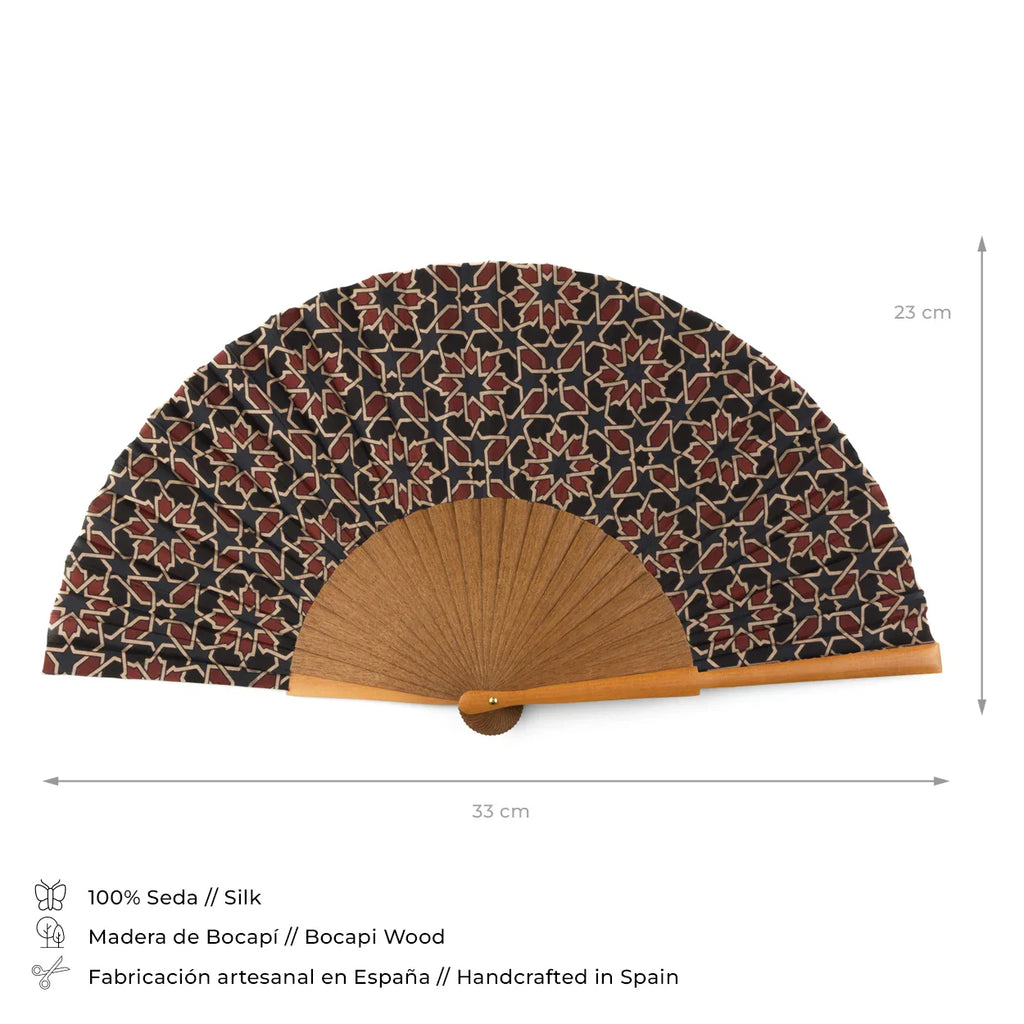 Blue and red folding hand fan Mirath