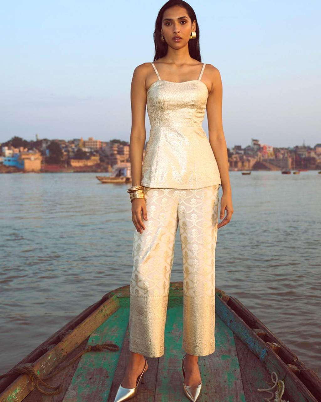 Brocade Corset Set By KYNAH, Luxury Indian Fashion & Bridal Wear
