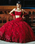 Daphene Red Lehenga Set By KYNAH, Luxury Indian Fashion & Bridal Wear