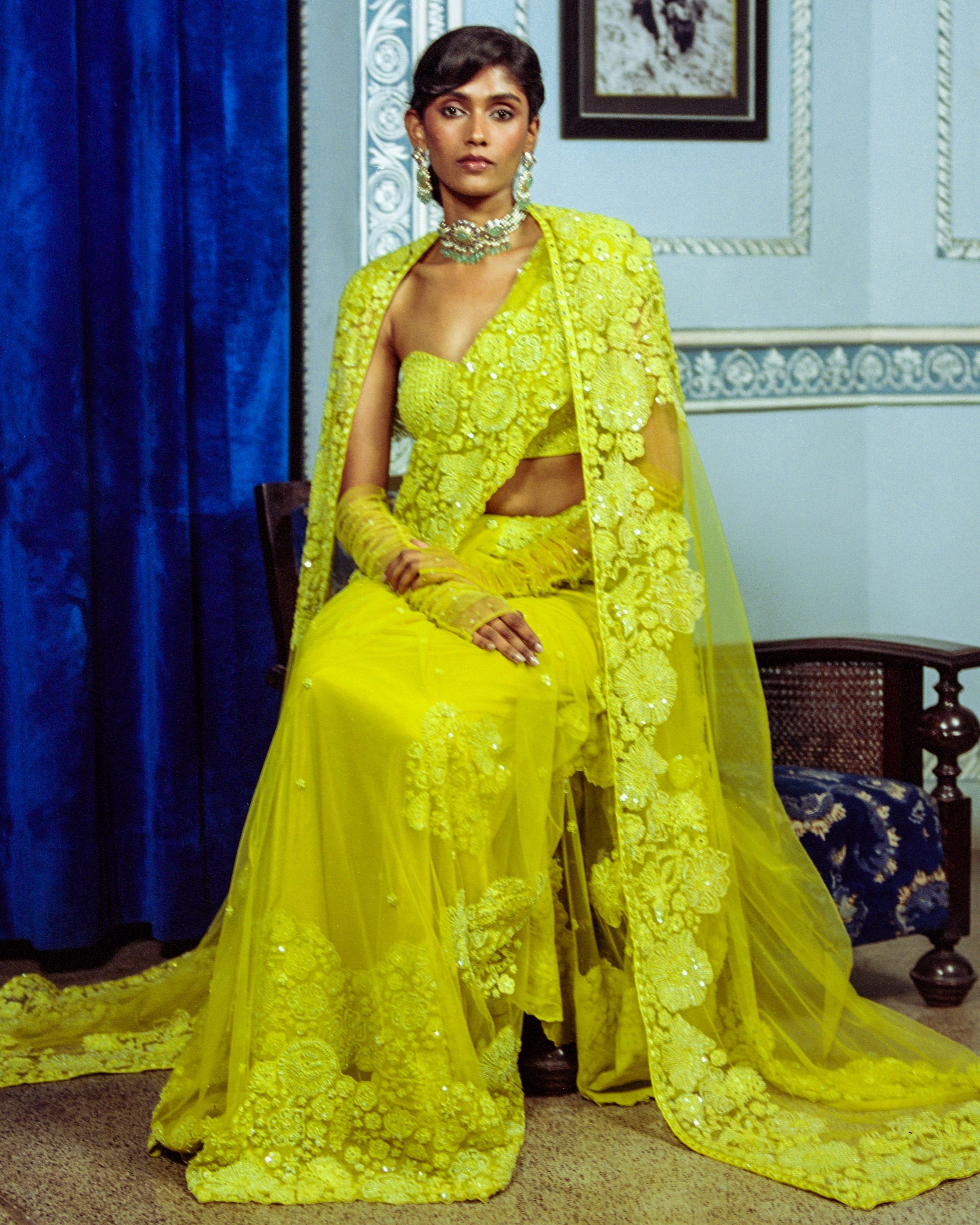 Adelline Sari Set By KYNAH, Luxury Indian Fashion & Bridal Wear