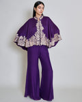 Purple Kalie Cape Set By KYNAH, Luxury Indian Fashion & Bridal Wear