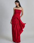 Red Ciara Skirt Set By KYNAH, Luxury Indian Fashion & Bridal Wear