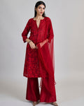 Red Kiyara Kurta Set By KYNAH, Luxury Indian Fashion & Bridal Wear