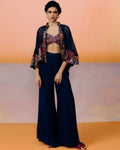 Navy Kalie Cape Set By KYNAH, Luxury Indian Fashion & Bridal Wear