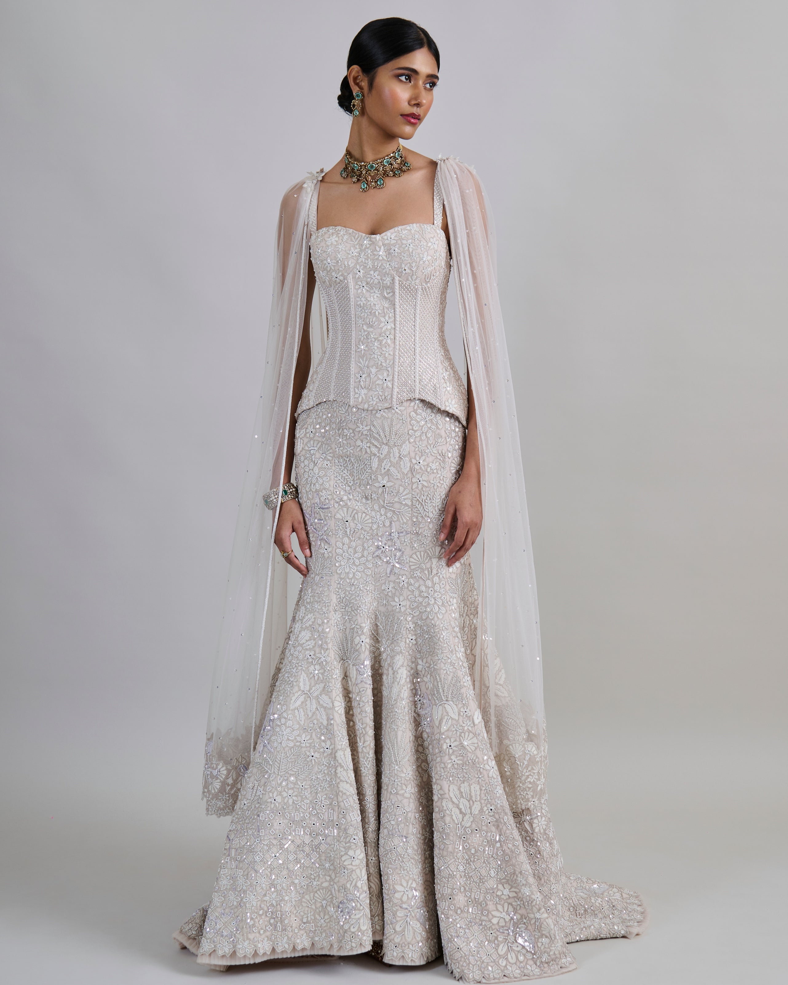 Ivory Opaline Lehenga Set By KYNAH, Luxury Indian Fashion & Bridal Wear