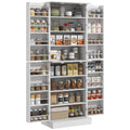 65" Kitchen Pantry Cabinet, Modern Kitchen Pantry with Doors and Shelves, Freestanding Buffet Storage Cabinet with Spice Racks for Dining Room, White