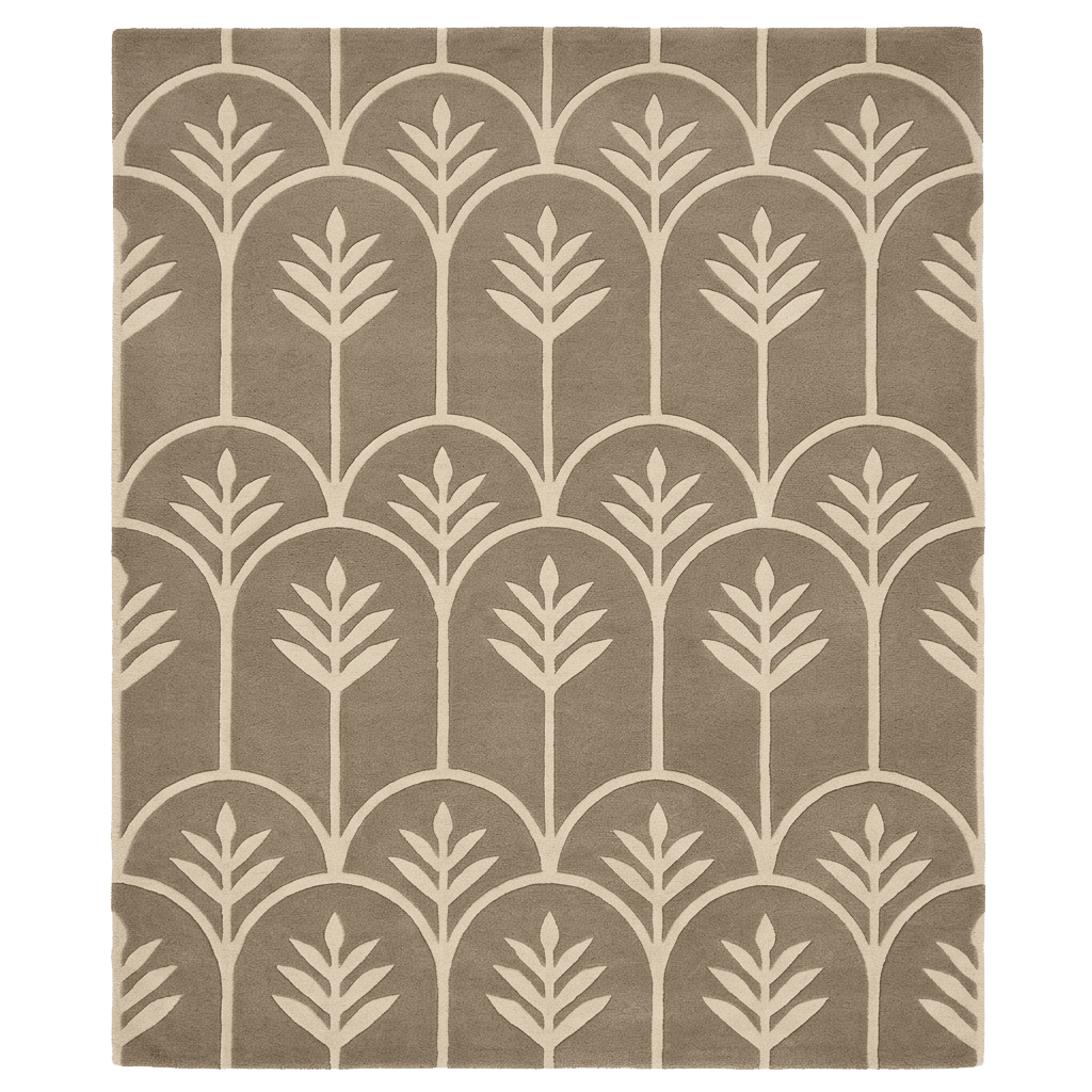 Mocha Arched Meadow Hand Tufted Rug