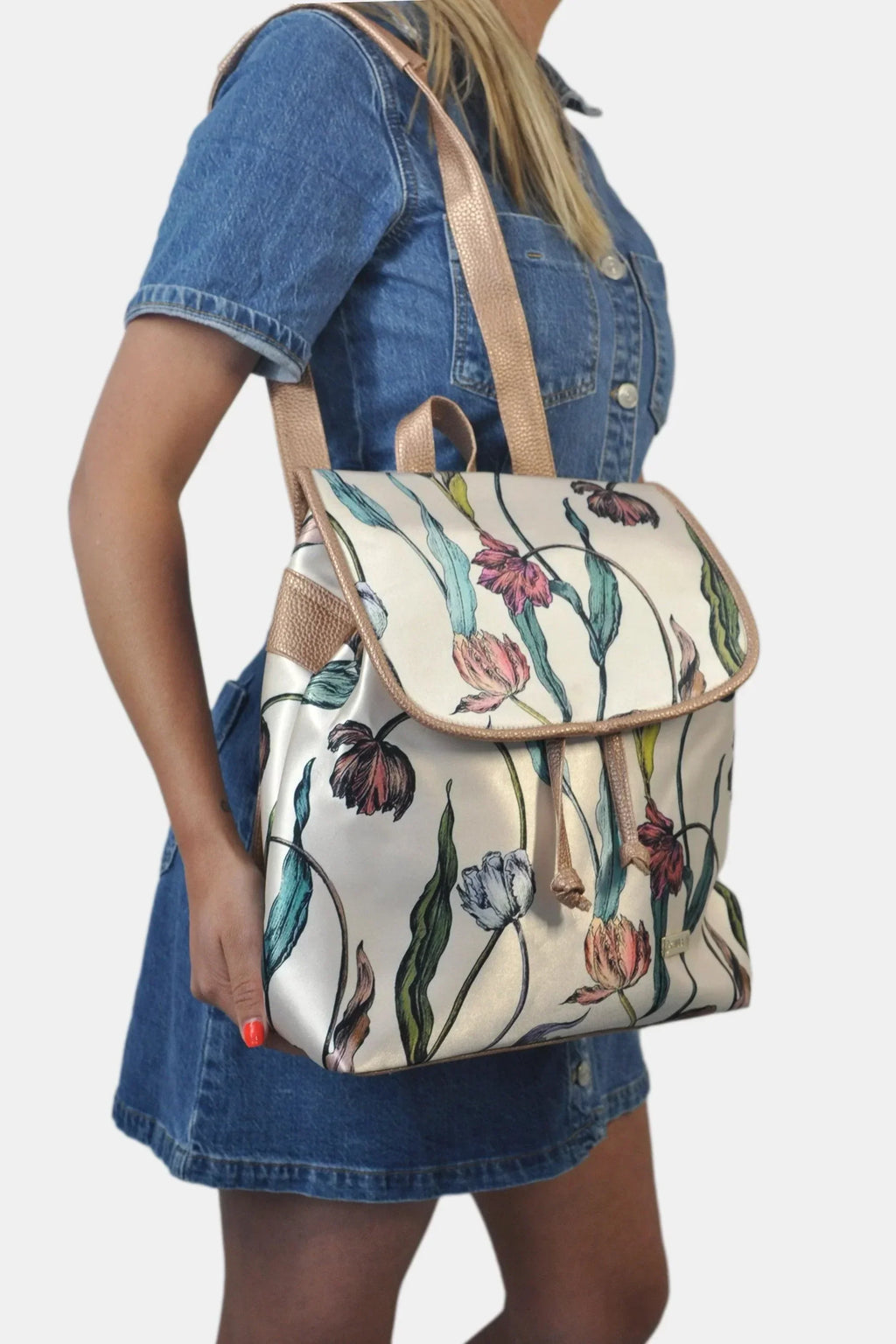 Mochila de Mujer grande BagPack Celine Flores Peonia | CHULA Tulum