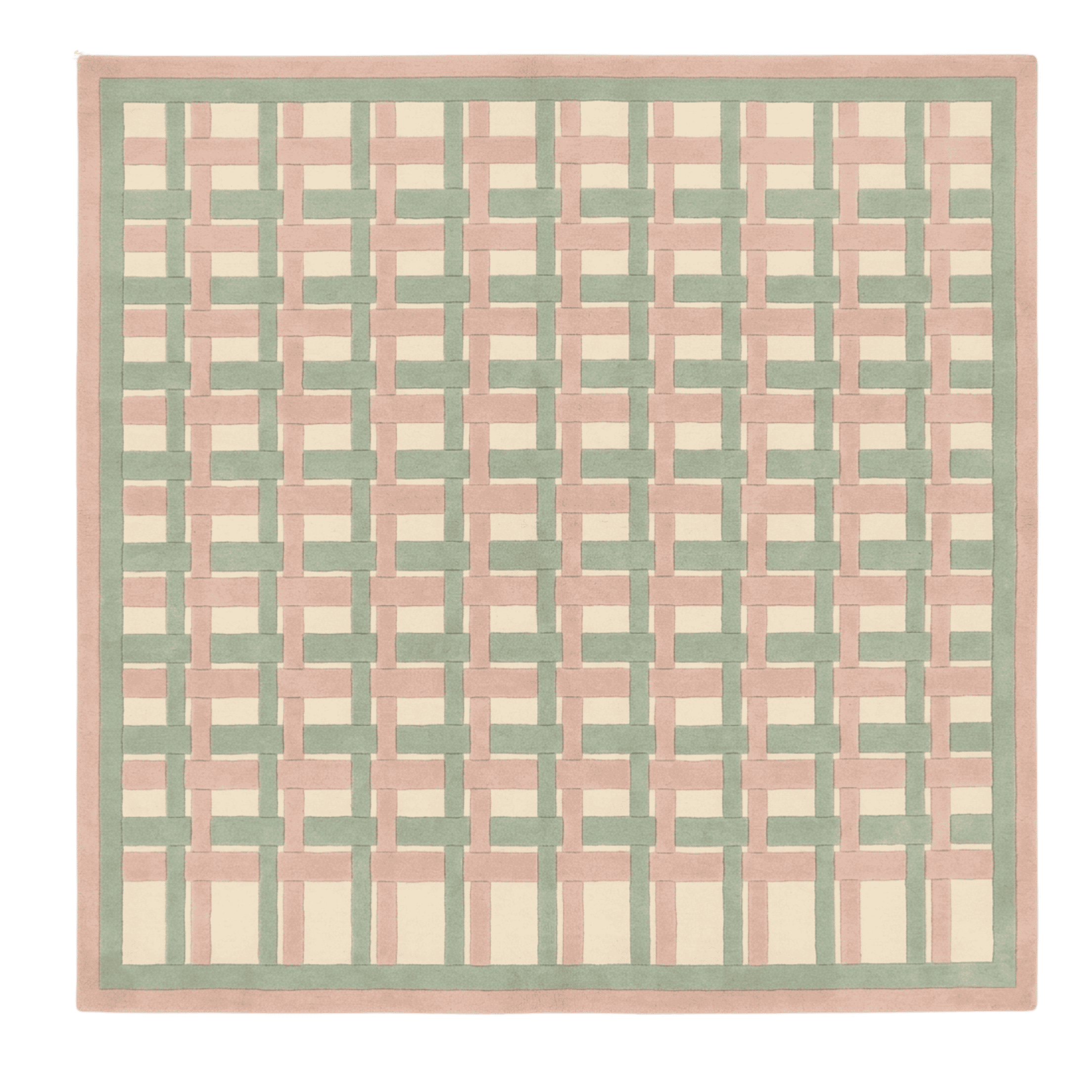 Modern Geometric Woven Lattice Square Hand Tufted Rug