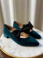 Bailarinas Lucrecia de terciopelo verde