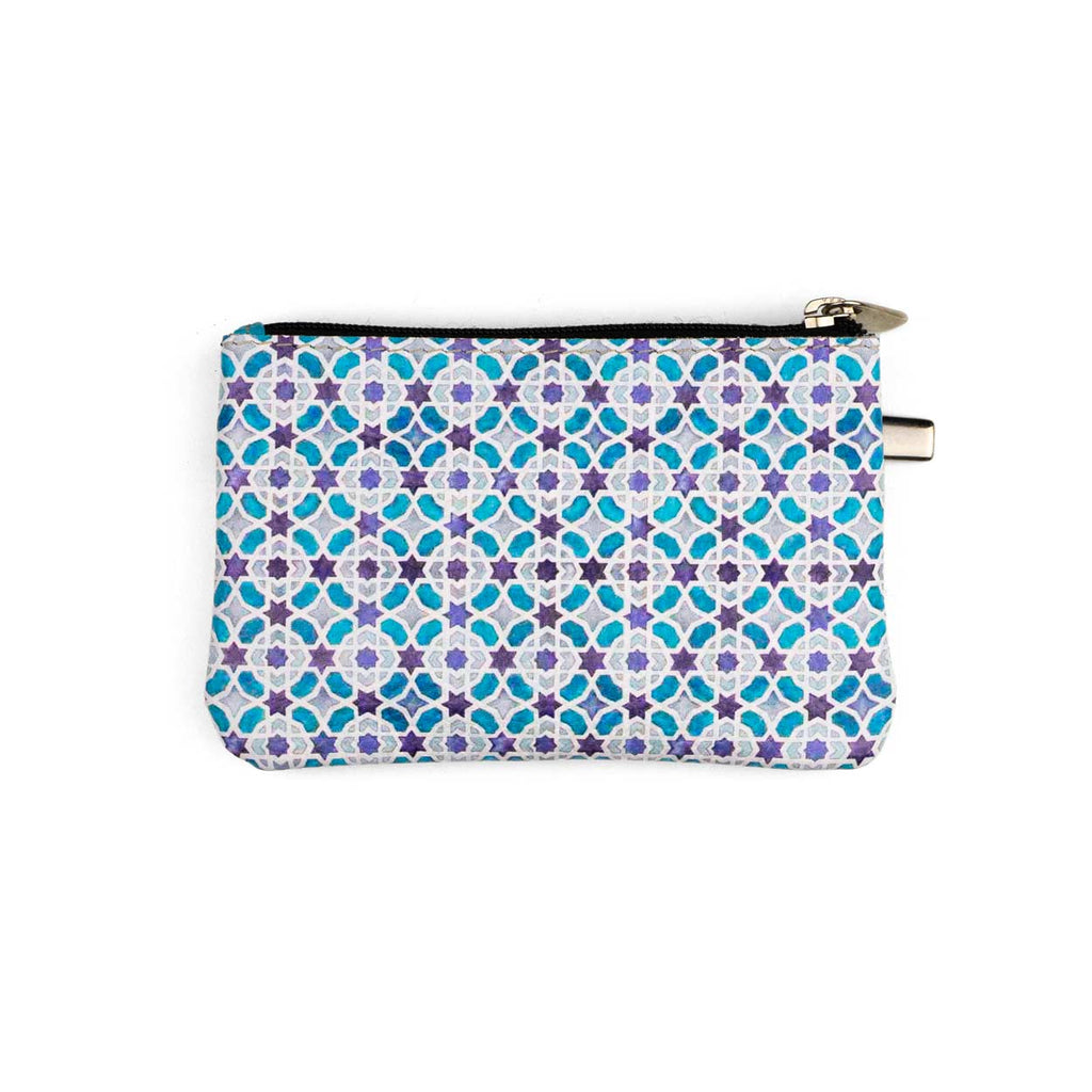 Blue and White Leather Coin Purse Alcazar
