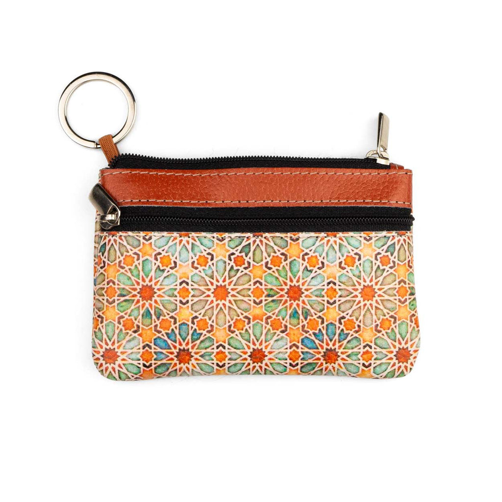 Orange Leather Coin Purse Zellige