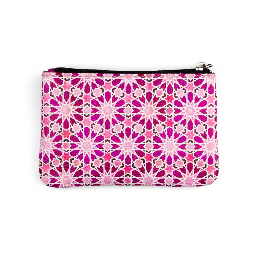 Pink Leather Coin Purse Zellige