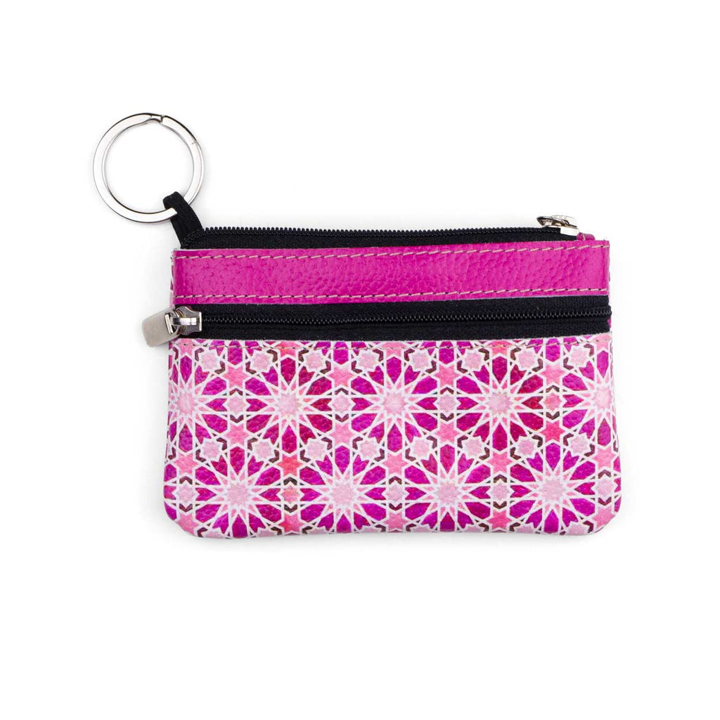 Pink Leather Coin Purse Zellige