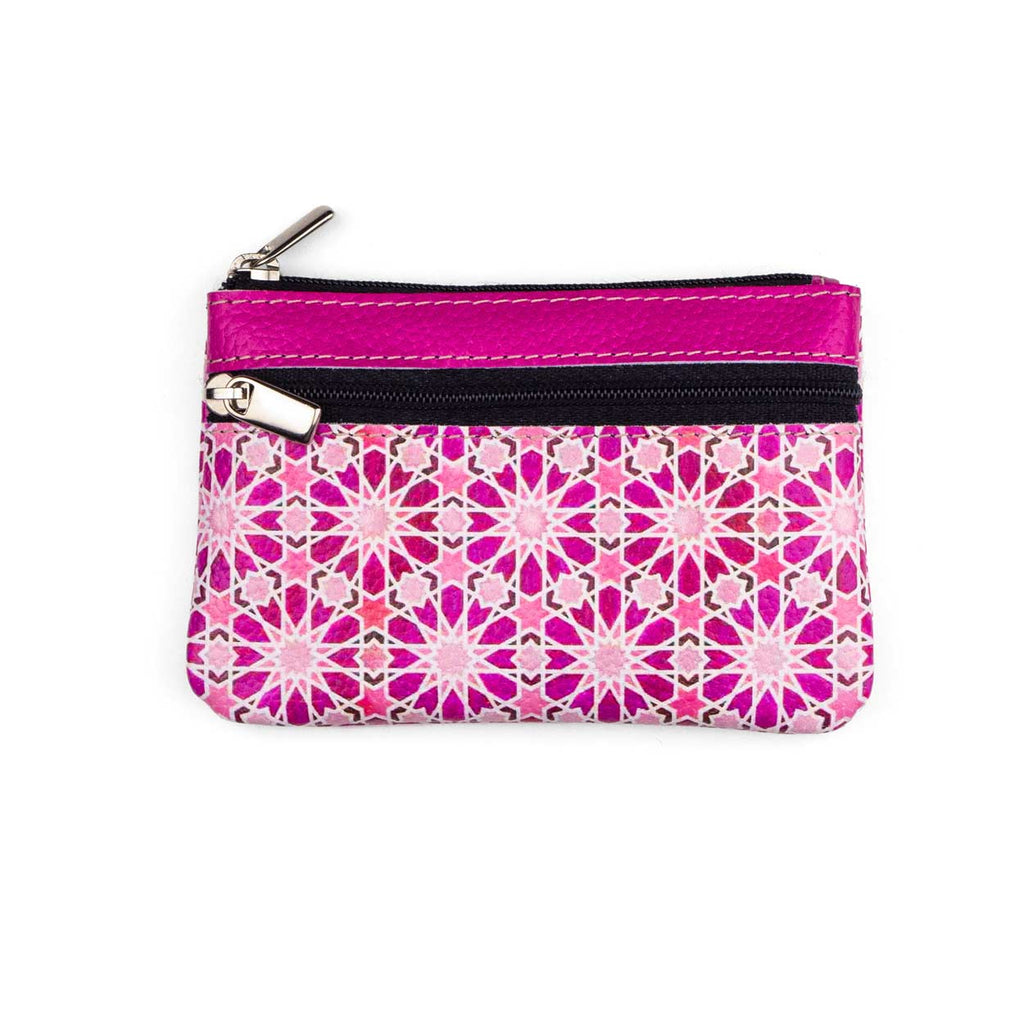 Pink Leather Coin Purse Zellige
