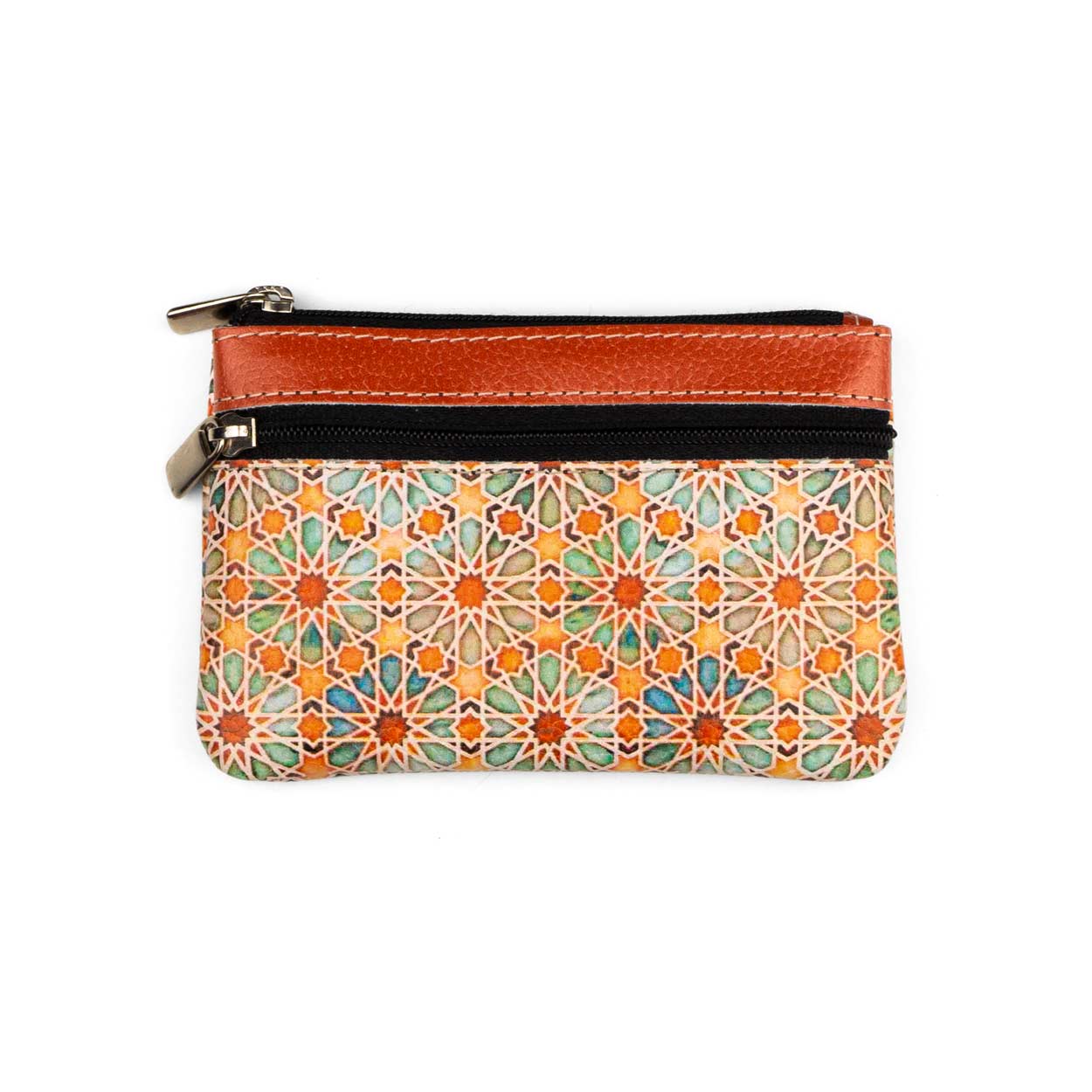 Orange Leather Coin Purse Zellige