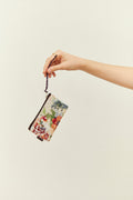 Monedero tejido jacquard flores amapolas