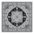Monochrome Medallion Square Hand Tufted Rug