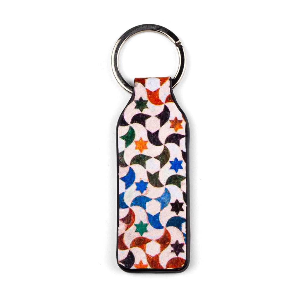 Moorish Tiles Leather Keychain Palometa