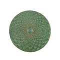 Moroccan Diamond Round Beaded Placemat - Green