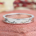 Mountain Pattern Engraved Unisex Band