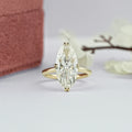 Moval Cut Lab Diamond Hidden Halo Ring
