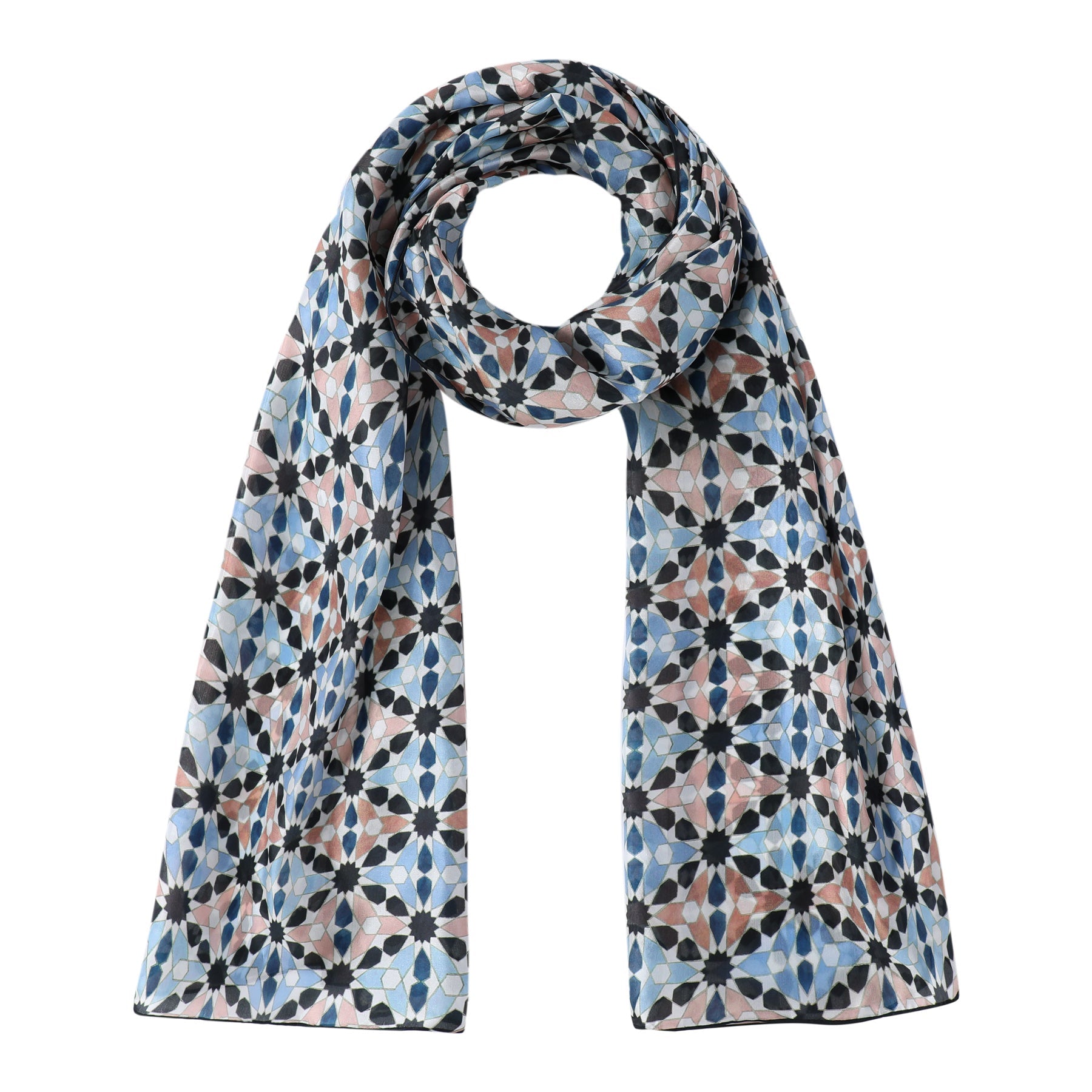 Multicolor Habotai Silk Scarf Suhail V3