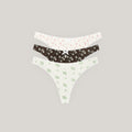 Lounge Underwear Pointelle Thongs (3-Pack) - Neutral Print