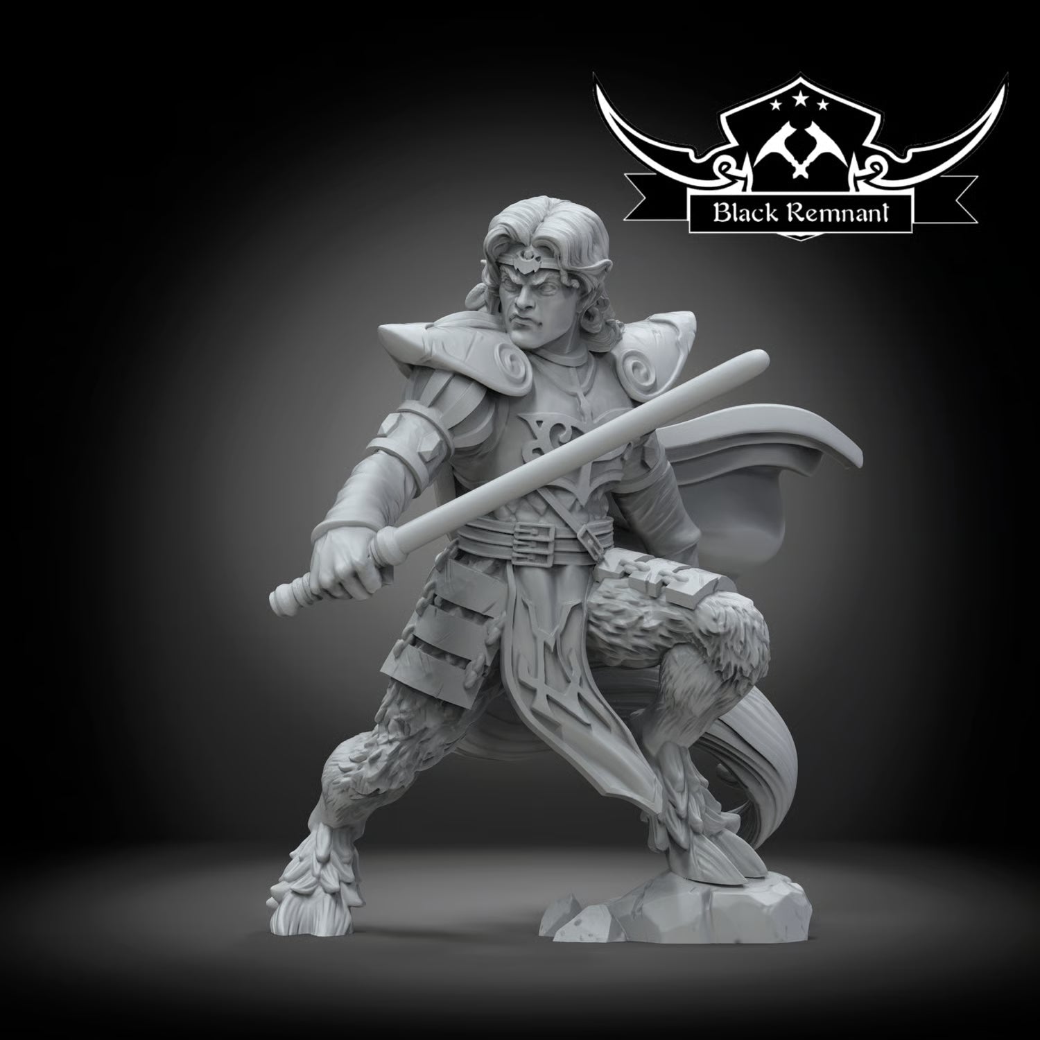 Mystical ancient satyr warrior, Black Remnant