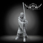 Mystical warrior with long hairs and face tattoos, Black Remnant