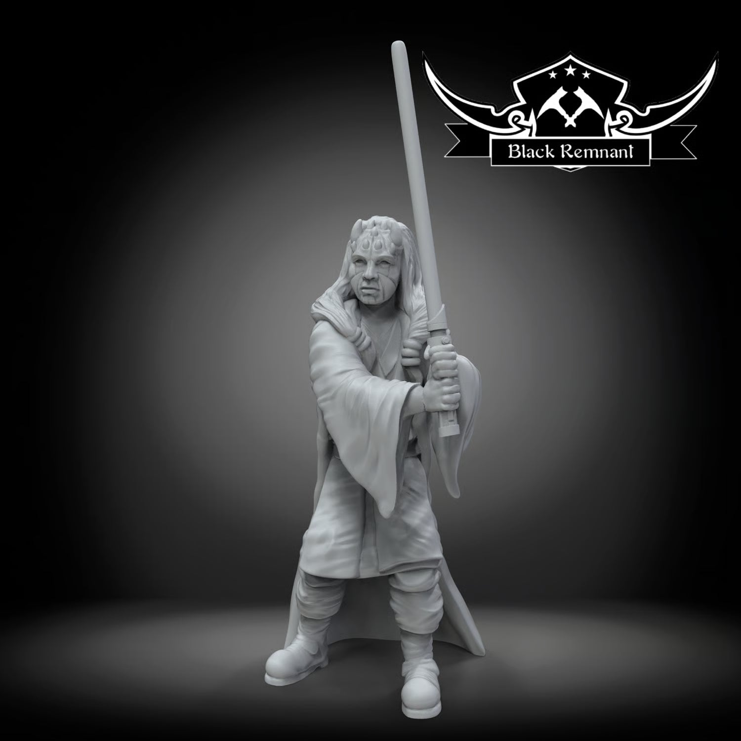 Mystical warrior with long hairs and face tattoos, Black Remnant