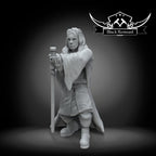 Mystical warrior with long hairs and horns, Black Remnant