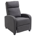 Push Back Recliner Chair, Corduroy Fabric Home Theater Seating, Single Reclining Sofa Chair, Dark Grey