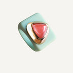 Anillo para mujer Mint con piedra natural cuarzo sandia