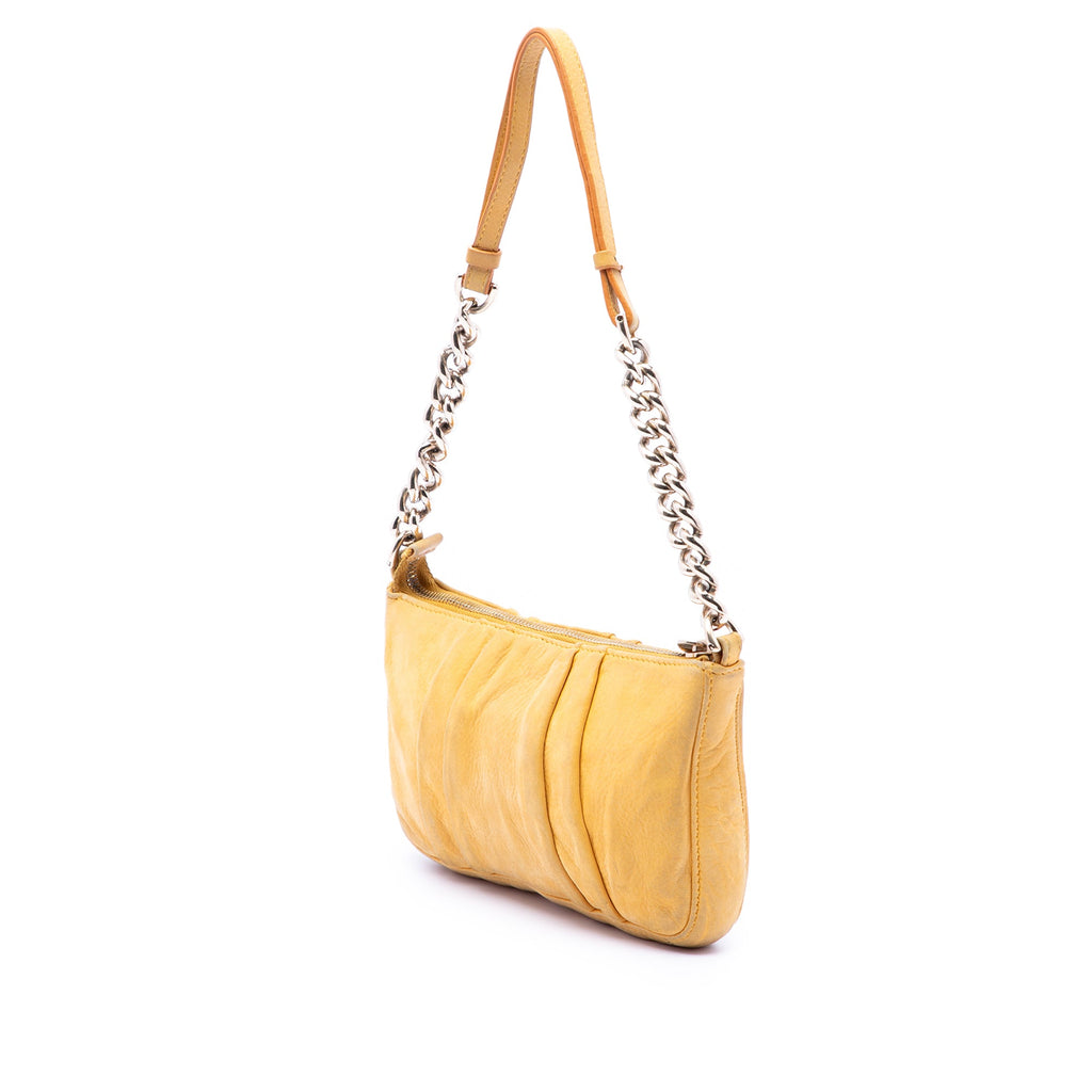 Pleated Nubuck FF Chain Pochette