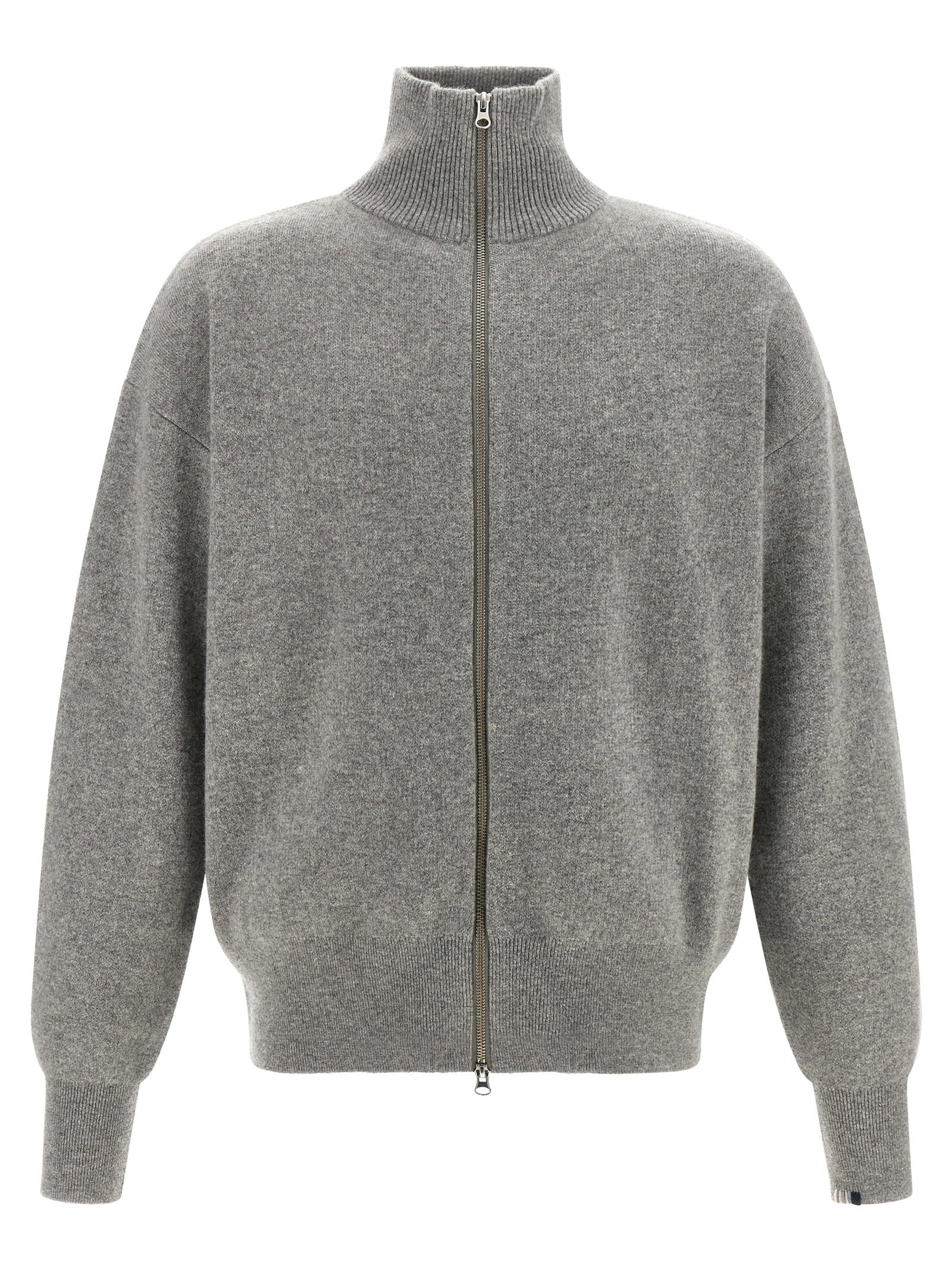 Extreme Cashmere Pure Cashmere Double Knit Cardigan — Grey