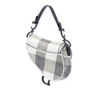 Mini Sequin and Beads Embellished Calfskin Saddle Bag