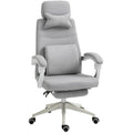 Ergonomic Desk Chair, High Back Work Chair with 160° Reclining Backrest & Footrest, Grey