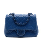 Mini Square Quilted Caviar CC Incognito Single Flap