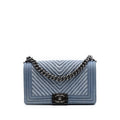 Old Medium Chevron Denim Boy Flap